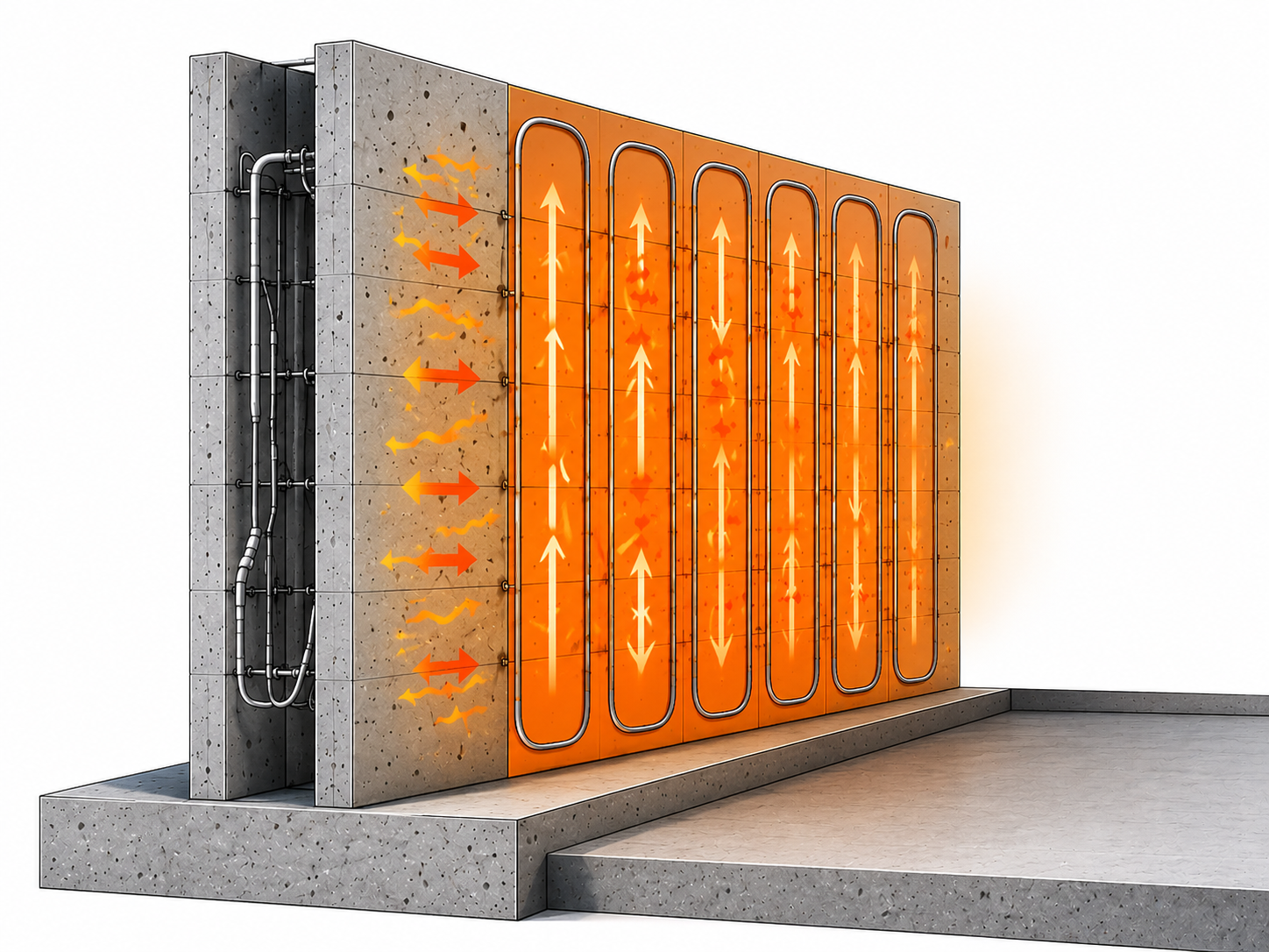 Thermal energy stored within a Thermal Wall