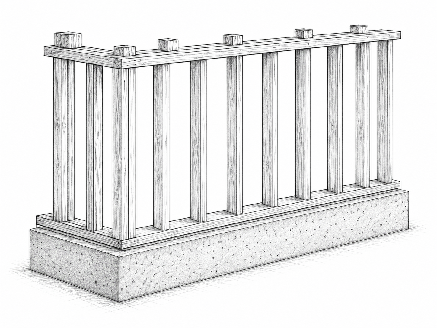 Illustration of a standard wood-frame wall assembly